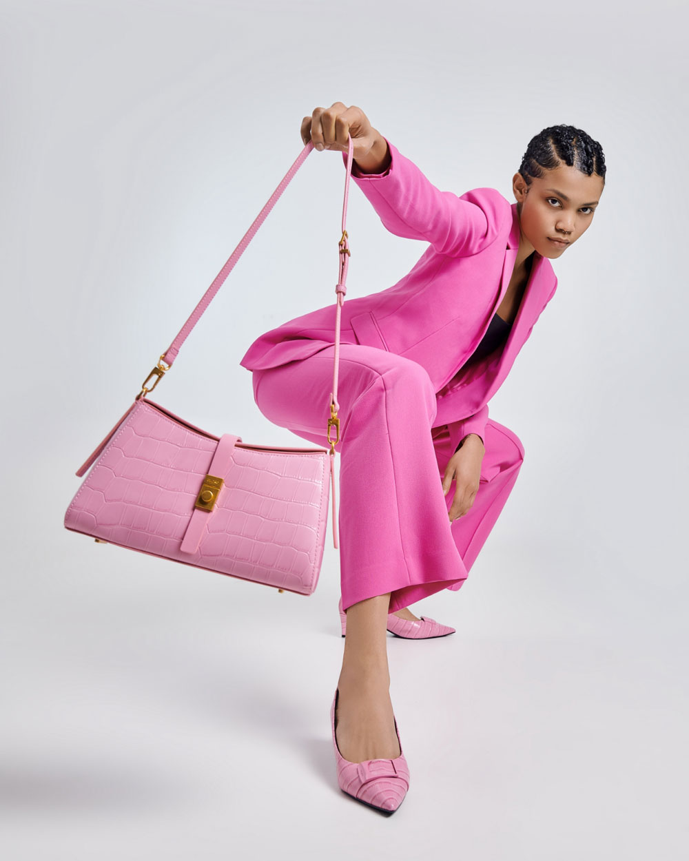 Pink PEDRO Icon Leather Shoulder Bag - PEDRO US